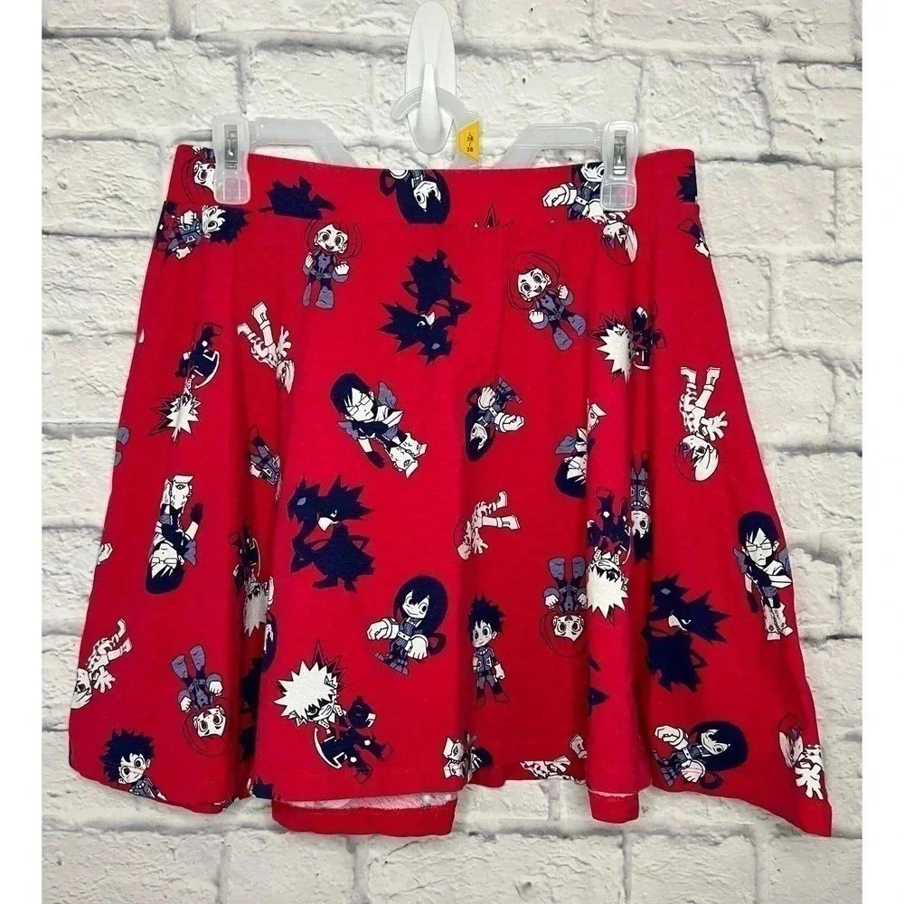 Hot Topic My Hero Academia Chibi Characters skater skirt XL.